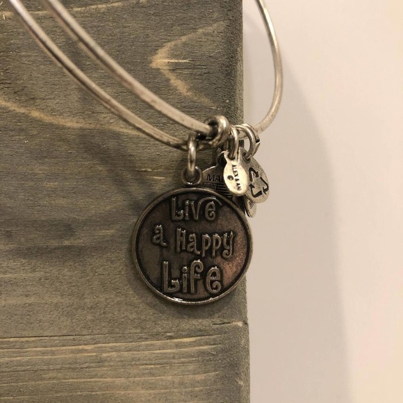 Alex and Ani sliver bangle with a Happy charm! - Picture 3 of 4